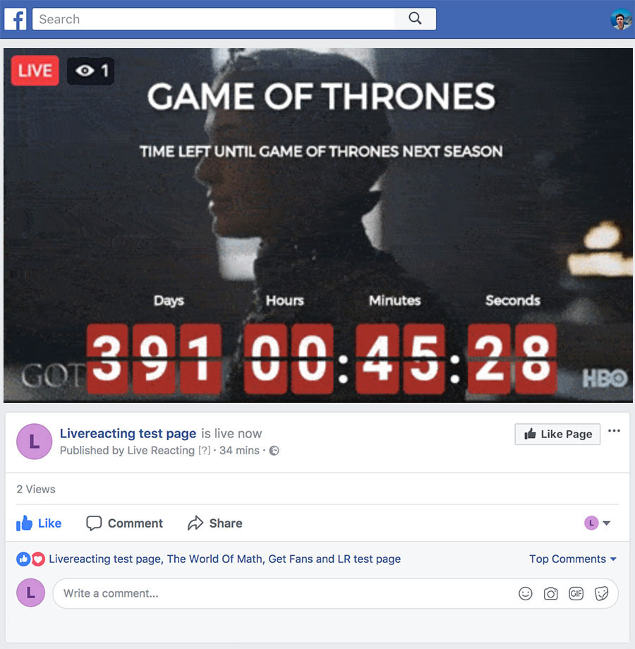 Facebook Live Countdown